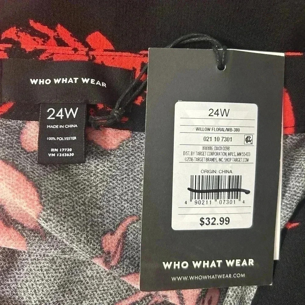 Who What Wear Plus Size Floral Print Birdcage Midi Skirt Size 24W NWT - Picture 3 of 5